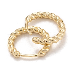 925スターリングシルバーハギーフープピアス  ツイスト  ライトゴールド  13.5x15x2mm  ピン：0.7mm&nbsp;EJEW-H110-15G