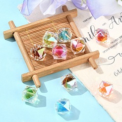 10 шт. двухцветные радужные переливающиеся акриловые бусины с УФ-покрытием&nbsp;TACR-YW0002-33A