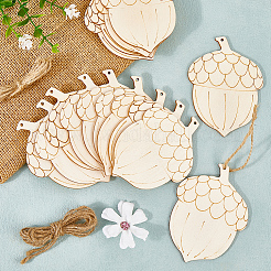 10 шт. необработанные пустые деревянные подвески для художественной росписи&nbsp;DIY-WH20063-005A