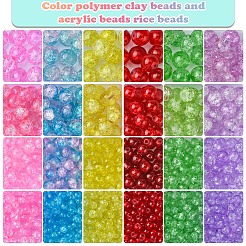 Наборы для изготовления браслетов из круглых стеклянных бусин с эффектом потрескивания своими руками&nbsp;DIY-FS0008-18