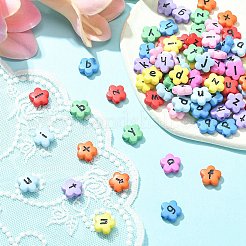 Непрозрачные акриловые бусины с горизонтальными отверстиями в форме цветка SACR-YW0001-59