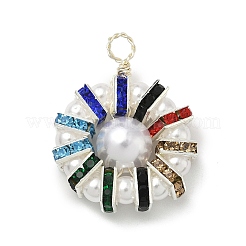 2 шт. 2-х цветные подвески из АБС-пластика с имитацией жемчуга PALLOY-JF04399