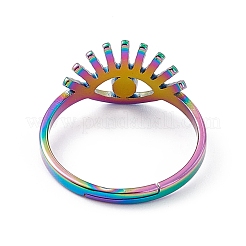 Ионное покрытие (ip) 201 нержавеющая сталь сглаз регулируемое кольцо для женщин&nbsp;RJEW-K238-13M