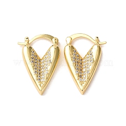 Серьги-кольца в форме сердца с микропаве из кубических цирконий из латуни EJEW-D332-03A-G