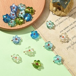 18 шт. подвески из серебряной фольги ручной работы в виде стеклянных лампворков двух цветов&nbsp;PALLOY-YW00131