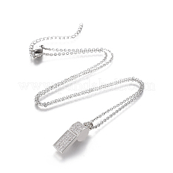 Colliers en laiton avec pendentif avec zircone cubique de micro pave&nbsp;NJEW-I230-22