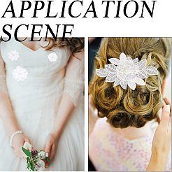 2 пара 2 стилей 3D цветок полиэстер вышивка пришитые цветочные аппликации PATC-CA0001-09