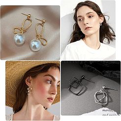 60 шт. 2 стиля латунных сережек-гвоздиков&nbsp;KK-CA0001-35G