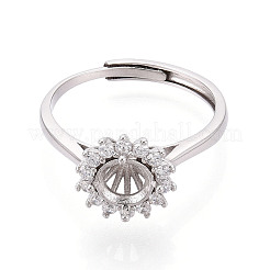 Позолоченное родием 925 стерлинговое серебро с микропаве из кубических цирконий помолвочное кольцо-солитер STER-T008-18P