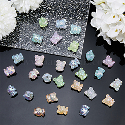 70 pz 7 colori placcatura uv perline acriliche iridescenti arcobaleno&nbsp;PACR-DC0001-03