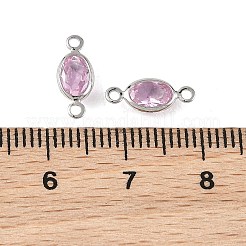 Ciondoli a connettore ovali in ottone con pavé di zirconi cubici Shegrace&nbsp;XGRQ2O269-439B-P
