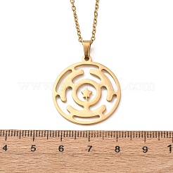 Halskette mit Labyrinth-Symbol-Anhänger aus Edelstahl 304 für Damen und Herren&nbsp;NJEW-K308-08G