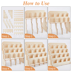 4-уровневые деревянные подставки для дисплеев с 16 слотами&nbsp;ODIS-WH0086-134B