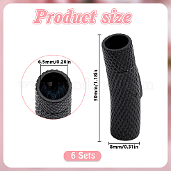 304ステンレススチール製バヨネット留め具6個  チューブ  丸い穴  ブラック  30x8mm  穴：6.5mm&nbsp;STAS-DR0001-18EB