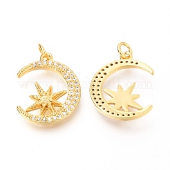 Латунные микропаве прозрачные подвески с фианитом&nbsp;ZIRC-O036-11G