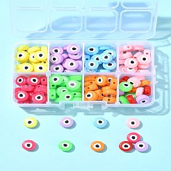 128 шт. двухцветные непрозрачные акриловые бусины с принтом MACR-FS0001-94