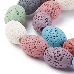 Brins de perles de pierre de lave naturelle&nbsp;G-F671-03A-09