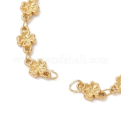 Изготовление браслета из цепочки с звеньями в форме клевера из нержавеющей стали 304.&nbsp;AJEW-JB01573