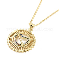 Ожерелья с подвесками из латуни с прозрачным кубическим цирконием&nbsp;NJEW-Z035-02B-G