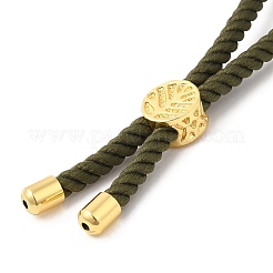 Pulseras de plata con cordón de nailon retorcido&nbsp;DIY-B066-03G-04