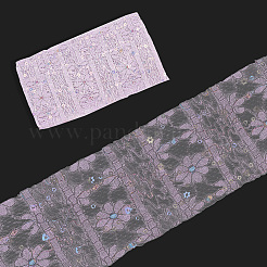 5 ярд полиэстеровых цветочных кружевных лент с пайетками OCOR-GF0005-24B