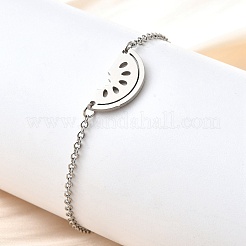 Забавные браслеты из нержавеющей стали 201 в форме арбуза BJEW-B128-01P