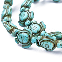 Окрашенные синтетические бирюзовые бусы нити G-M152-10-B