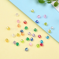 Экологичные прозрачные акриловые бусины с биоконусом ab с цветным покрытием&nbsp;TACR-CJ0001-12