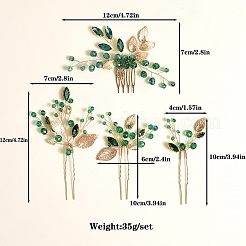 Набор из литого сплава заколок и гребней для волос PW-WG8F762-01