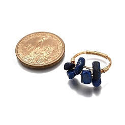 Кольца из натурального лазурита для женщин&nbsp;RJEW-TA00202-02