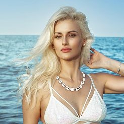 Ожерелье из натуральных ракушек каури для женщин NJEW-UN0001-40