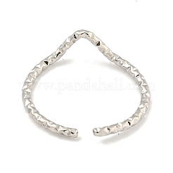 Anello polsino aperto a forma di V in acciaio inossidabile 304 anti-ossidazione per donna&nbsp;RJEW-A043-30P