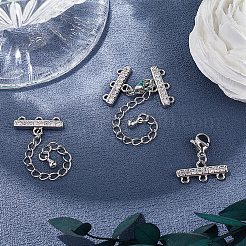 2 шт. латунный микропаве прозрачный кубический цирконий удлинитель цепи&nbsp;KK-BBC0013-58