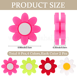 8шт 4-цветный силиконовый демпфер для теннисной ракетки&nbsp;AJEW-CN0005-02