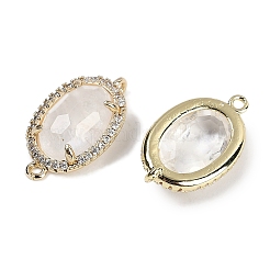 Натуральный кварцевый кристалл ограненные овальные звенья&nbsp;G-B126-07G-13