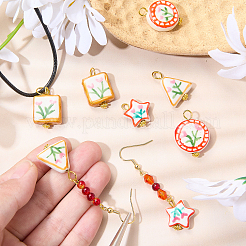 8 pendentif en porcelaine faite à la main&nbsp;HJEW-SW00367