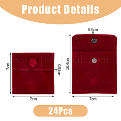 24 шт. квадратные бархатные мешочки для украшений TP-FI0001-02A