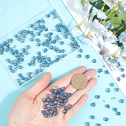 2 нить прозрачных гальванических стеклянных бусин&nbsp;EGLA-SP0001-24B