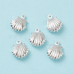 304ステンレススチールチャーム  中空ホタテ形  銀  14x11x4.5mm  穴：1mm&nbsp;STAS-H413-12S