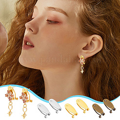 24 шт. 3-х цветная латунная фурнитура для сережек-гвоздиков KK-UN0004-15