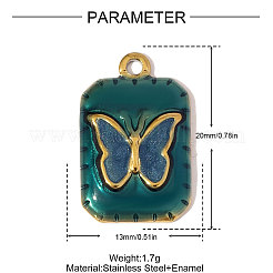 Подвески из нержавеющей стали 304 с эмалью&nbsp;STAS-OY006-25G