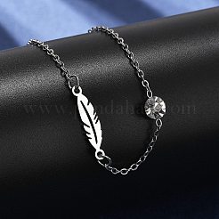 201 браслет-цепочка из нержавеющей стали&nbsp;BJEW-H205-01E-P