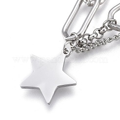 Браслеты с подвесками из нержавеющей стали 304&nbsp;LS-BJEW-K219-03P