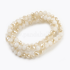 Chapelets de perles en verre électroplaqué&nbsp;X-GLAA-K027-HR-C06