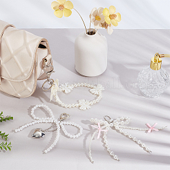 3шт 3 стиля пластиковый жемчужный и акриловый брелок KEYC-HY0001-29