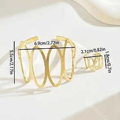 Комплекты из полых овальных браслетов-манжет и колец из сплава&nbsp;FS-WG357B1-01