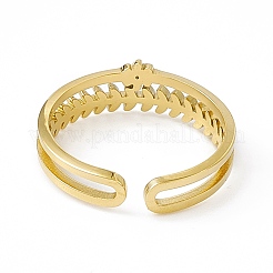 Ионное покрытие (ip) 304 нержавеющая сталь лист манжета кольцо для женщин&nbsp;RJEW-C060-24G