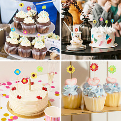 Дерево с бумажными топперами для торта AJEW-TAC0035-11A