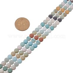 Нити бусин из амазонита с матовым натуральным цветком&nbsp;G-PH0028-8mm-03