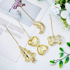 4 Stück Tee-Ei für losen Tee in 4 Ausführungen mit Kette und Haken&nbsp;AJEW-DC0001-10